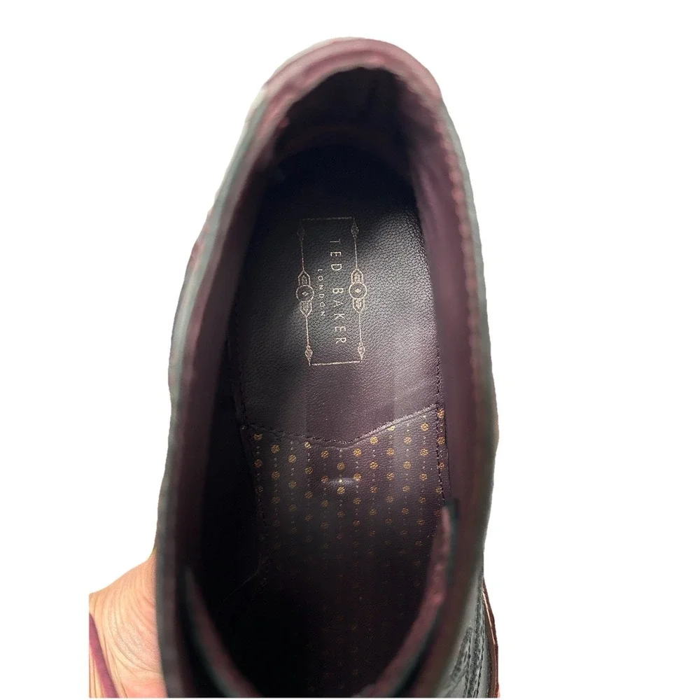 Ted Baker Cinika Wingtip Chukka Boots Men's 10.5 Navy Black Leather‎ Brogue